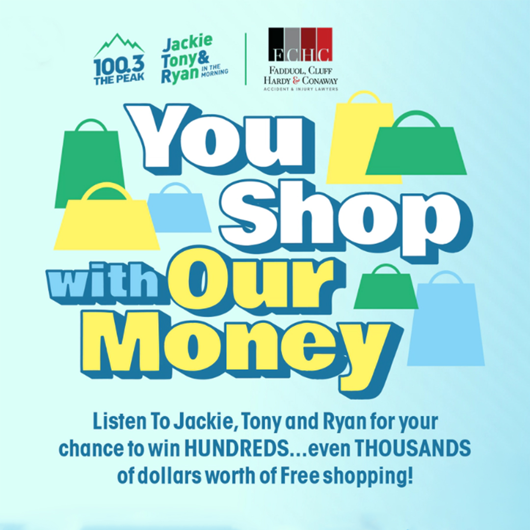 You Shop with Our Money holiday giveaway from FCHC Law and 100.3 The Peak